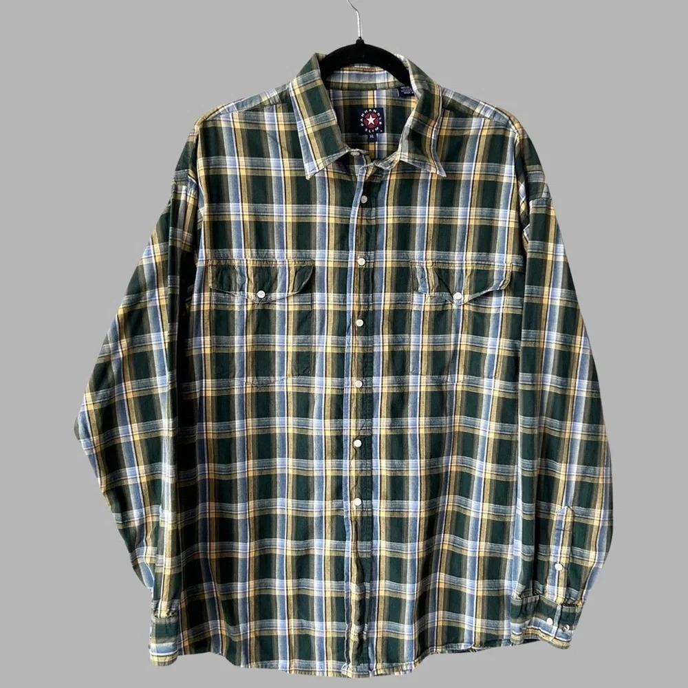 Panhandle Slim Plaid Cotton Western Button Down Shirt